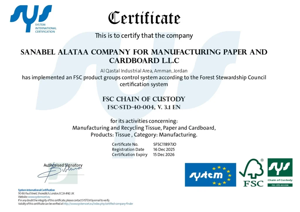 FSC certificate
