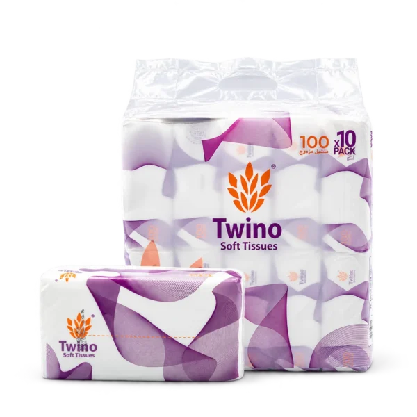Twino Facial Tissues 100 Sheets 2-Ply 10 Packs